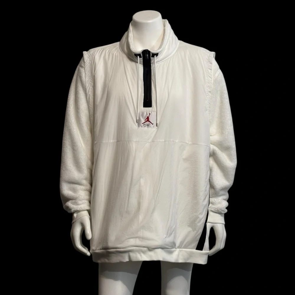 RARE VTG NIKE Jordan Flight White Jacket /Vest Windbreaker Size 3XL